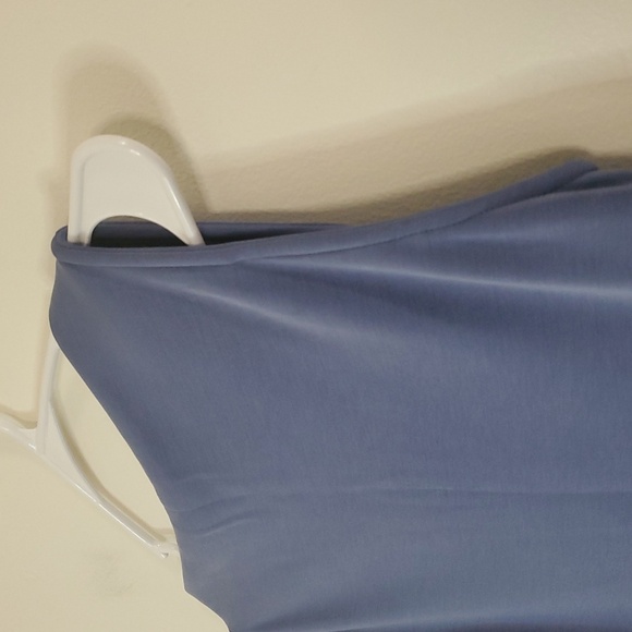 Revir Mod Juno Dress Size Med Blue Tencel Poly Spandex Mock Neck Sleeveless - Picture 4 of 10